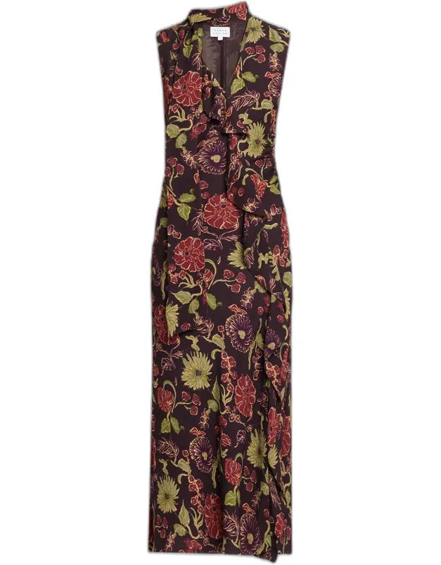 Amelia Sleeveless Floral Scarf Dress