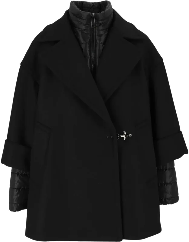Wool-blend Detachable Gilet Coat