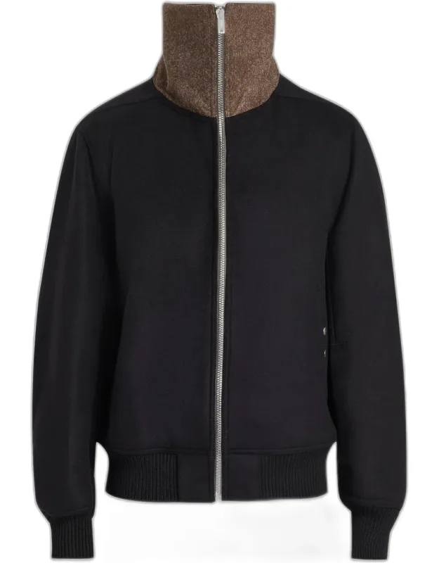 Wool Melton Bomber Jacket