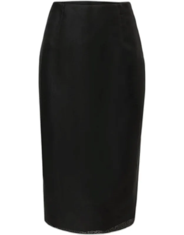Silk Knee Length Skirt