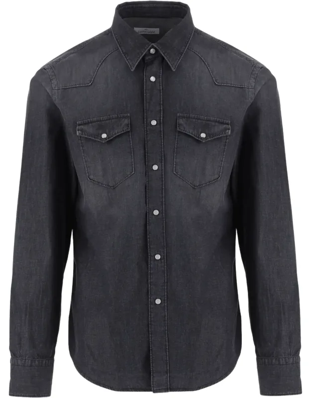 Cotton Denim Patch Pocket Shirt