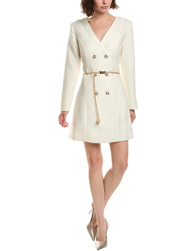 Tweed Fitted Linen-blend Coat Dress