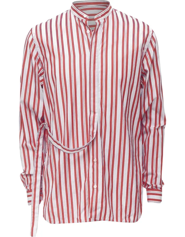 Cotton Vertical Stripe Deconstructed Shirt