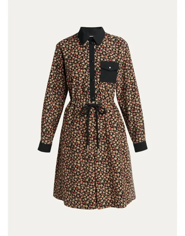 Floral Printed Corduroy Dress