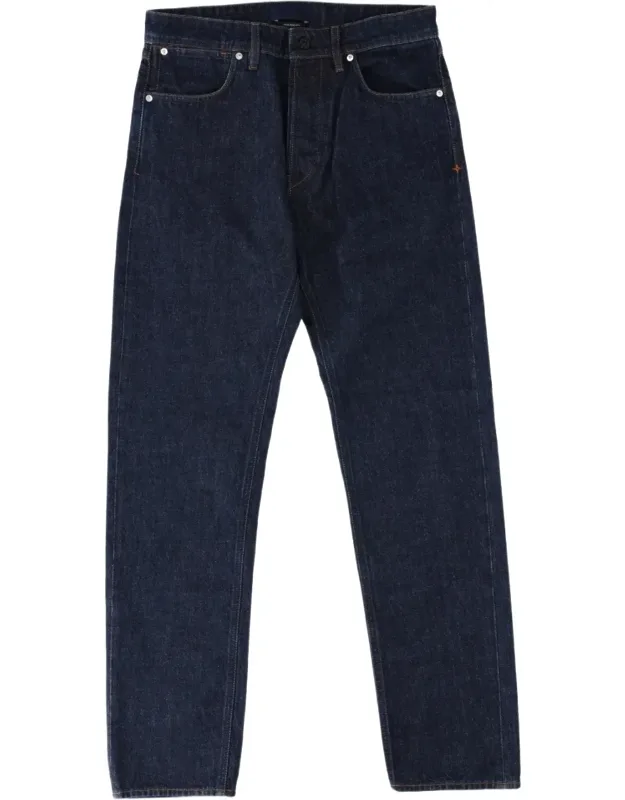 Indigo Denim Straight-leg Jeans