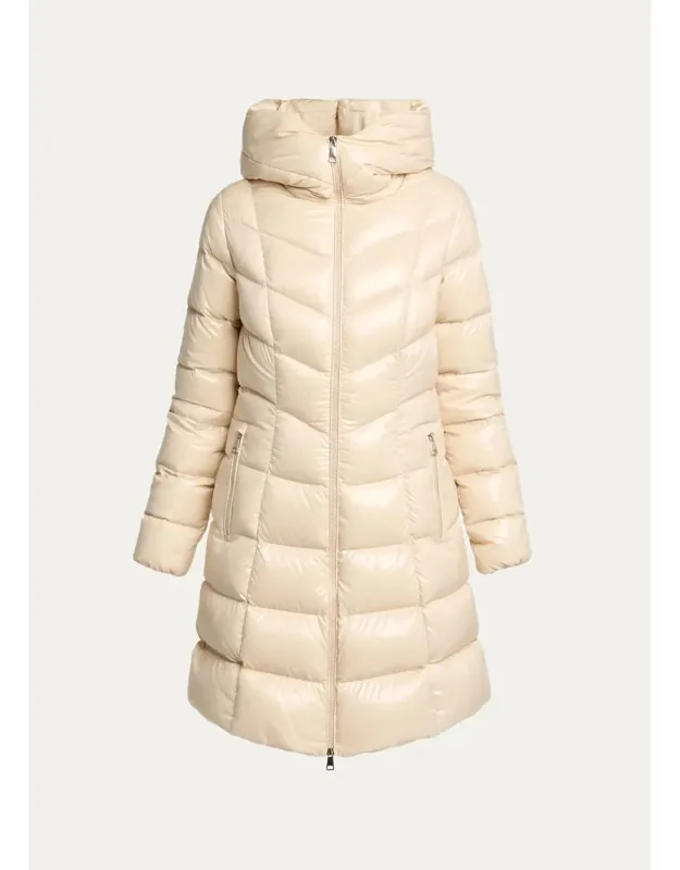 Hooded Mid-length Down Jacket