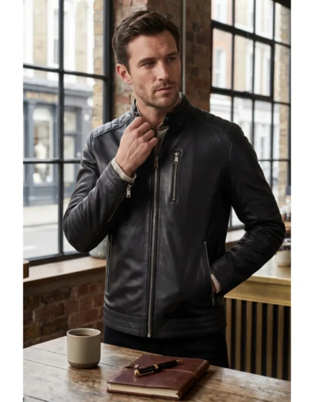 Quilted Lamb Leather Biker Jacket