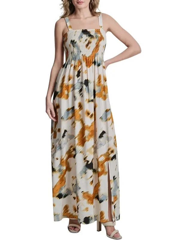 Printed Smocked Dress