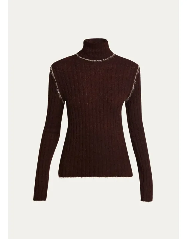 Fringed Turtleneck Sweater