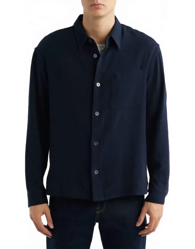 Open Weave Long Sleeve Button Down Shirt
