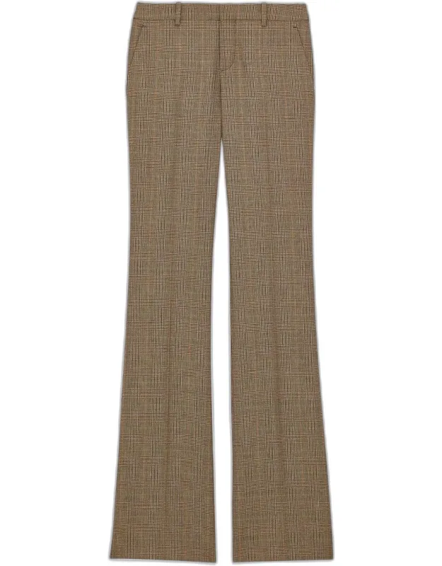 Prince Of Wales Flared Trousers