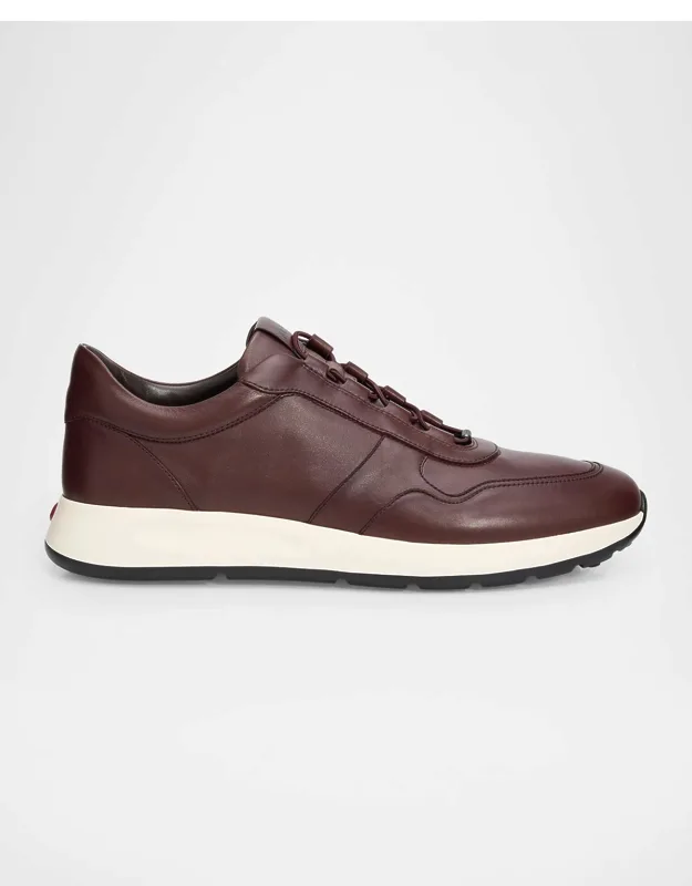 Elastic Drawstring Leather Sneakers