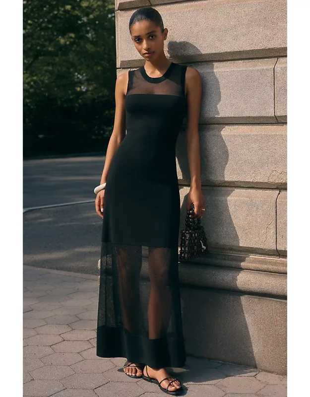 Knit Mesh Maxi Dress