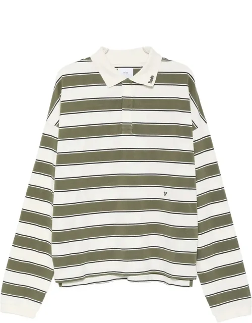 Horizontal-stripe Long-sleeve Polo Shirt