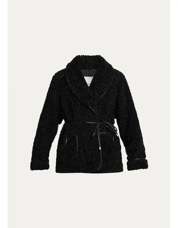 Tie Waist Sherpa Jacket