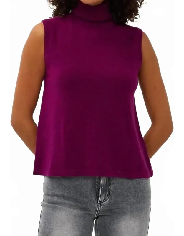 Sleeveless Turtleneck Sweater