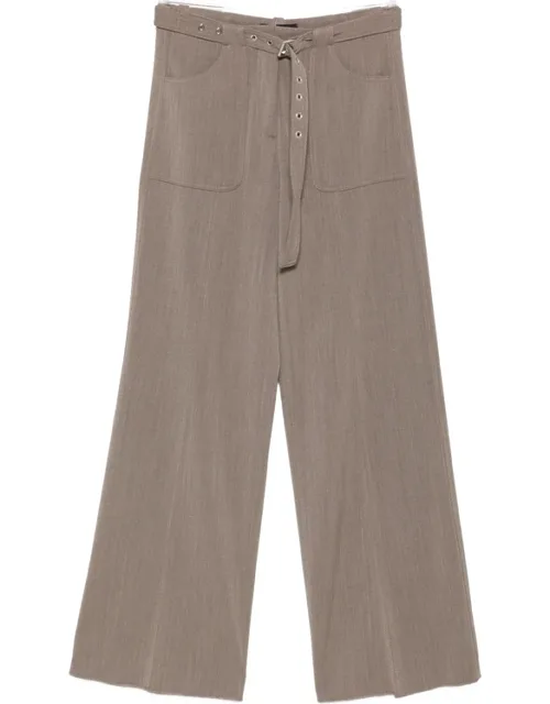Belted Wide-leg Trousers