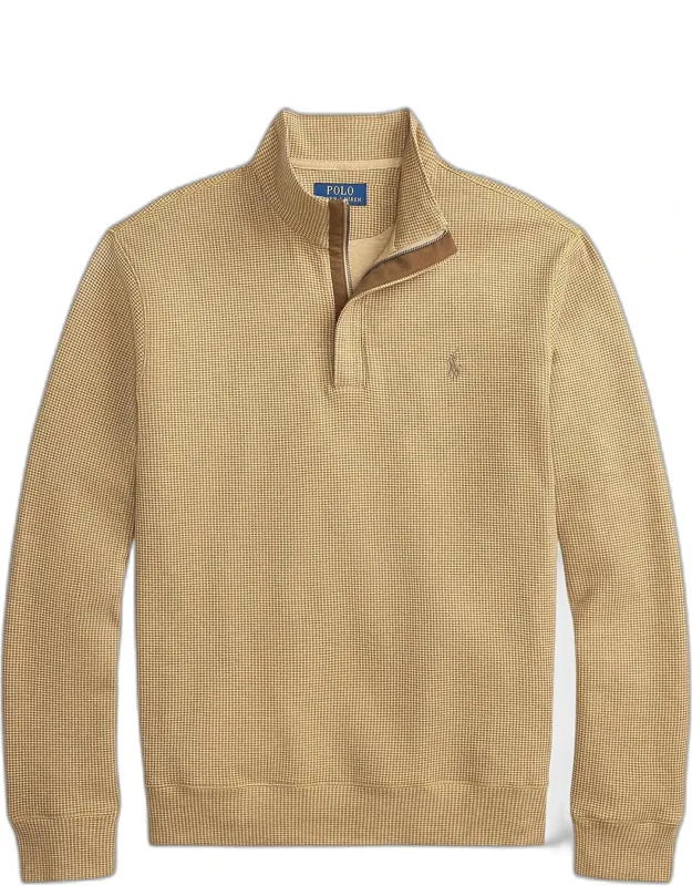 Houndstooth Cotton-blend Half-zip Sweater