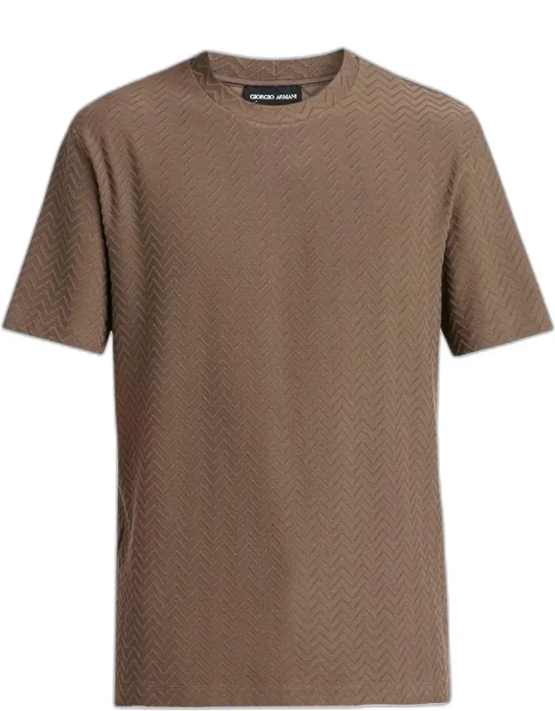 Wool Textured Chevron Crewneck T-shirt