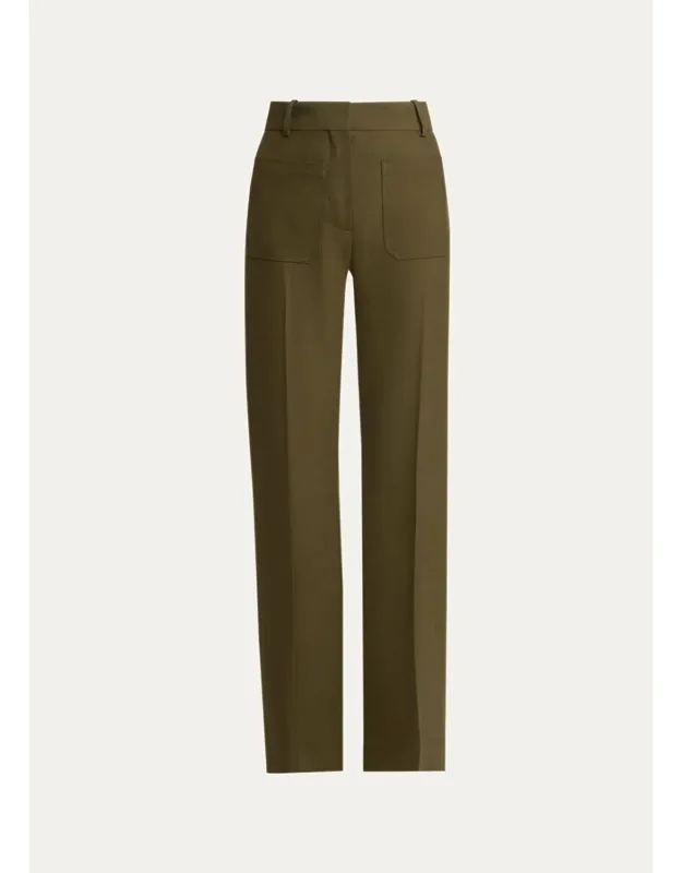 Patch Pocket Wide-leg Trousers