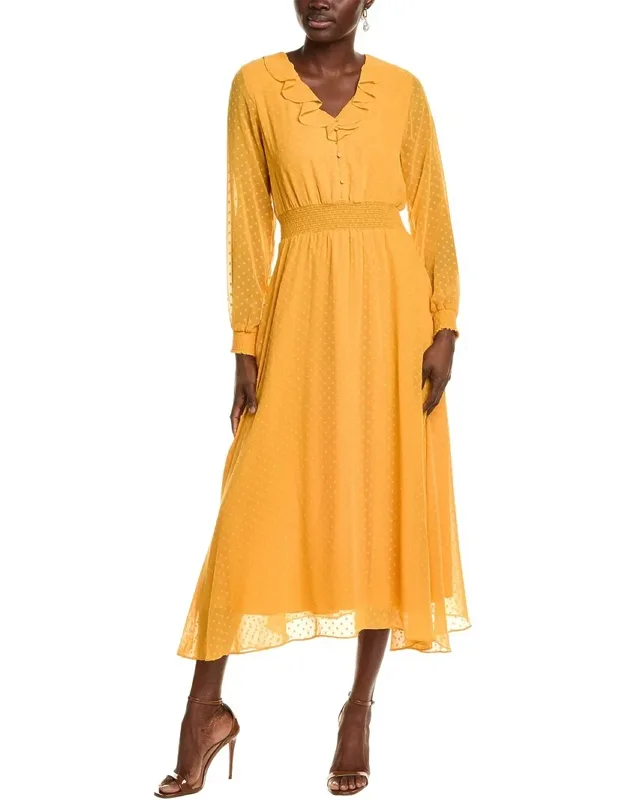 Madeline Clip Dot Midi Dress