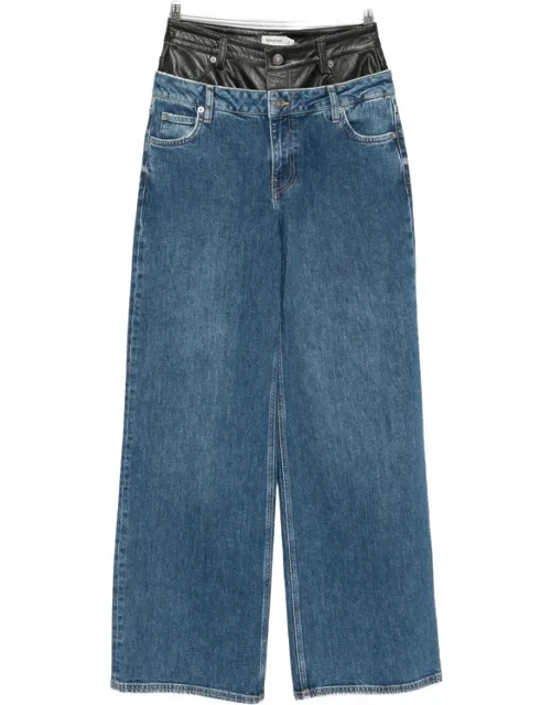 Layered-waistband Jeans