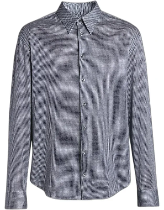 Cotton Micro-geometric Sport Shirt