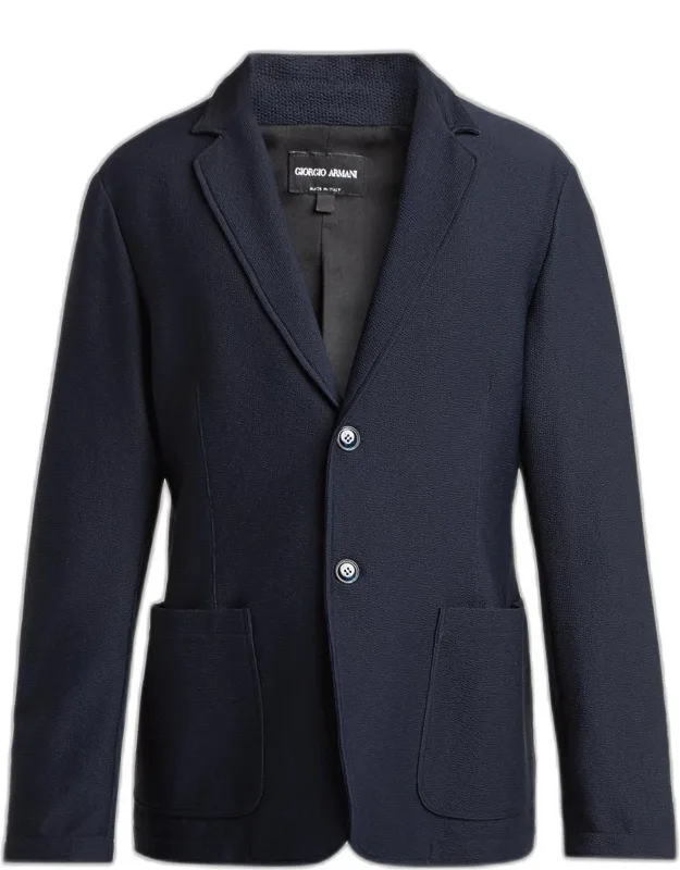 Seersucker Single-breasted Sport Coat