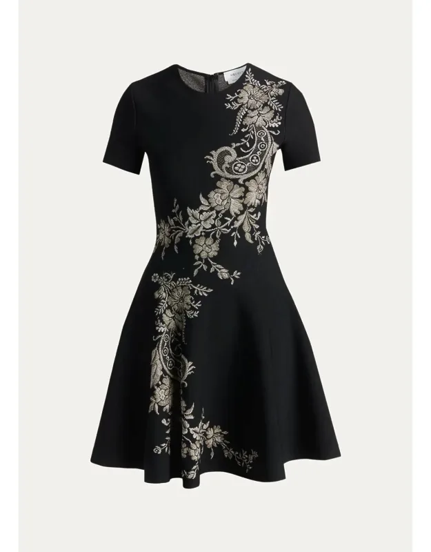 Asymmetric Jacquard Mini Dress