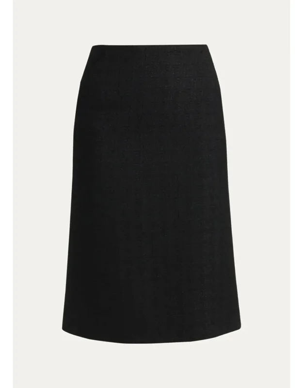 Lightweight Tweed Midi Skirt