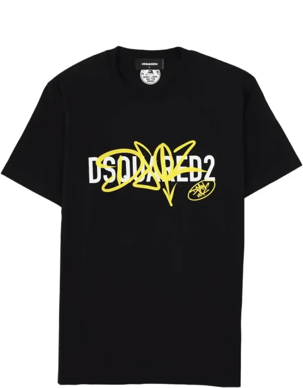 Graphic Print Logo Cotton T-shirt