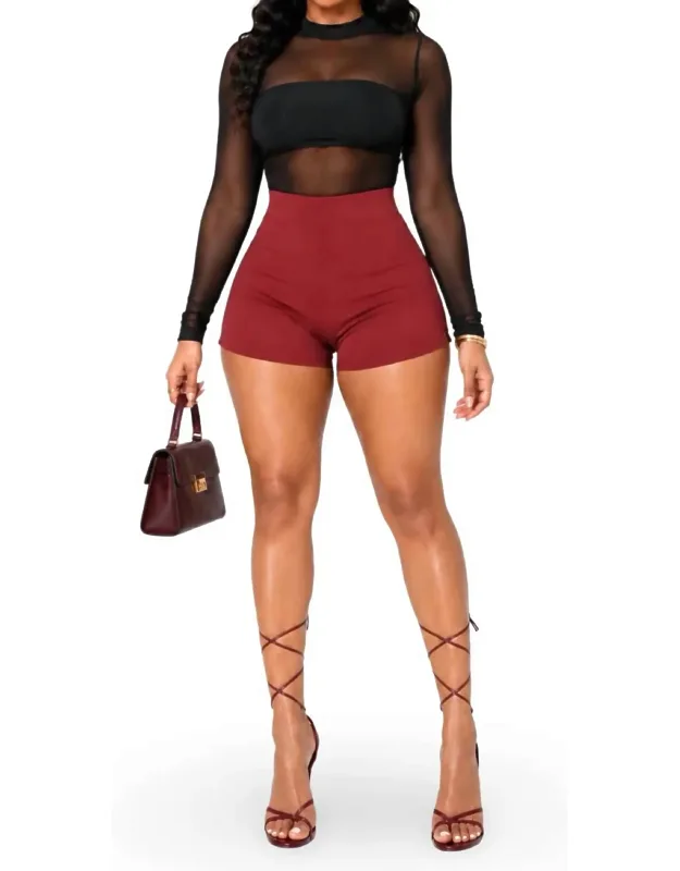 Pop Out High Waist Stretch Buttonless Shorts