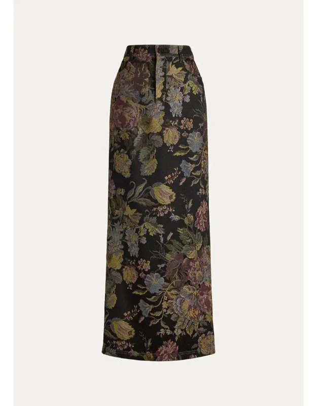 Floral Jacquard Maxi Skirt
