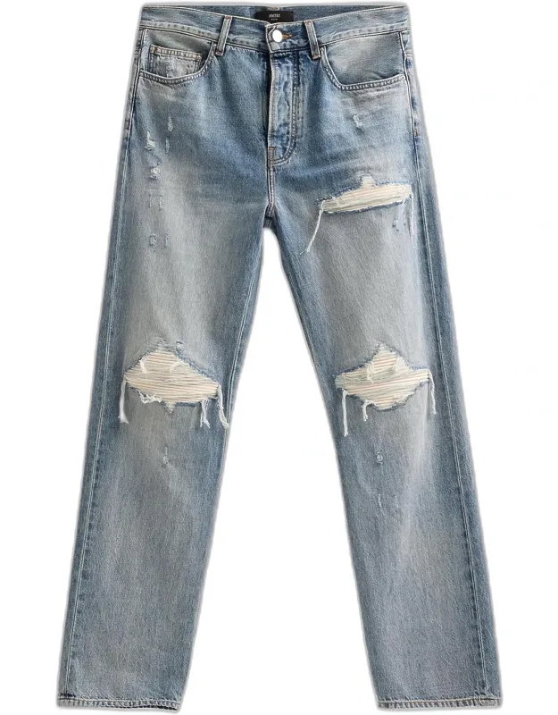 Suede Moto Straight-fit Jeans