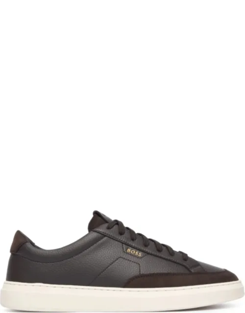 Smooth Leather Lace-up Sneakers