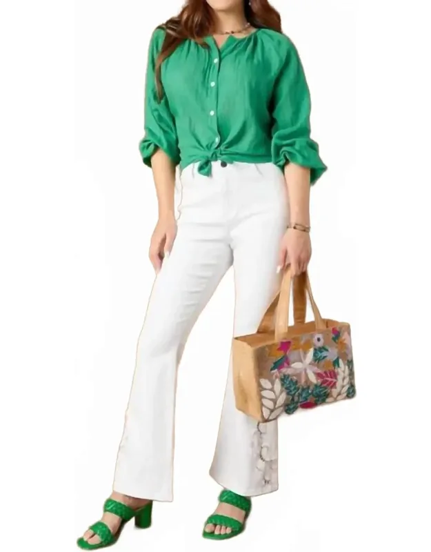 Side Cut-out Detail Flare Pants
