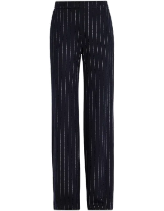 Pinstripe Flare-leg Pants