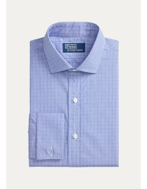 Cotton Plaid Custom Fit French Cuff Dress Shirt