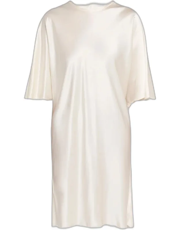 Satin Shift Knee-length Dress