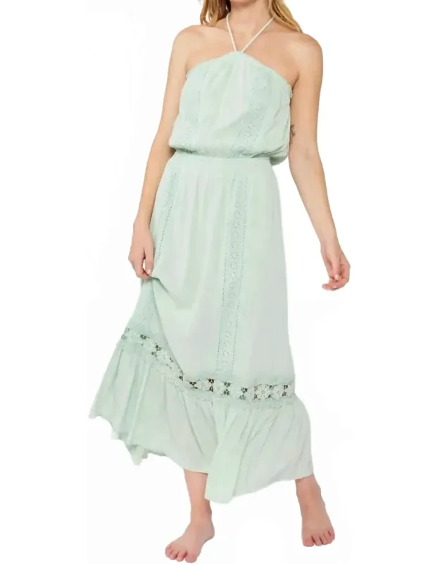 Smocked Halter Maxi Dress