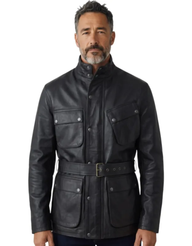 Lamb Leather Safari Parka Jacket