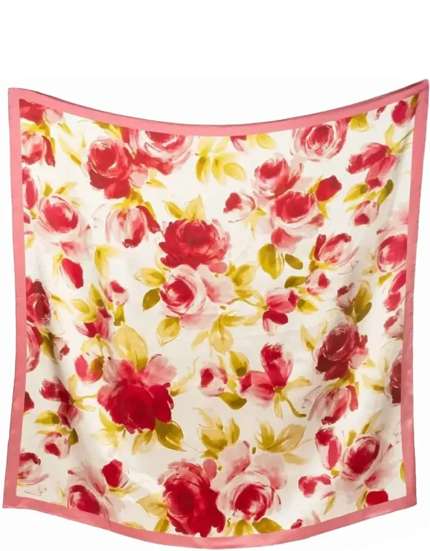 English Rose Silk Scarf