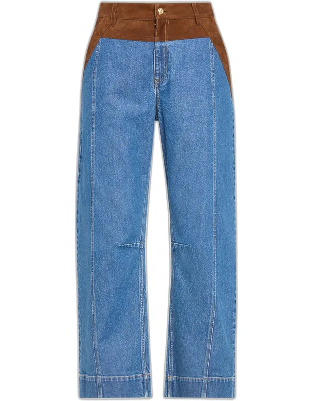 Suede Waist Jeans