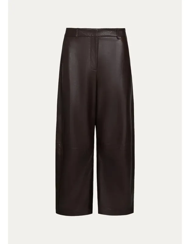 Slouchy Wide-leg Leather Pants