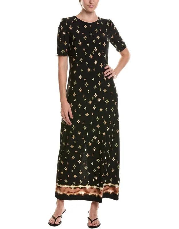 3/4-sleeve Maxi Dress