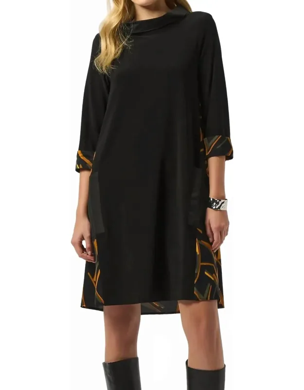 Abstract Print 3/4 Sleeve Dress