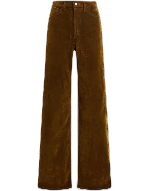 The Mia Stretch Flocked Wide-leg Jeans