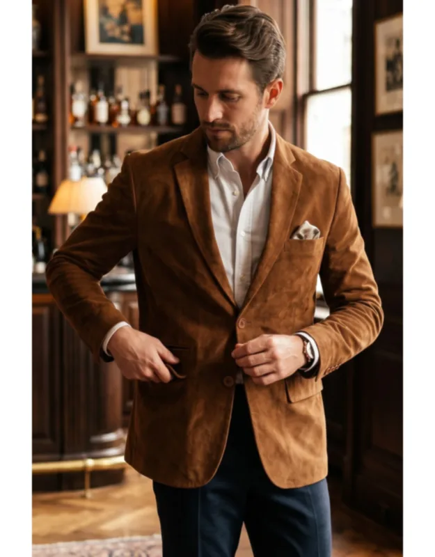 Italian Suede Blazer Jacket