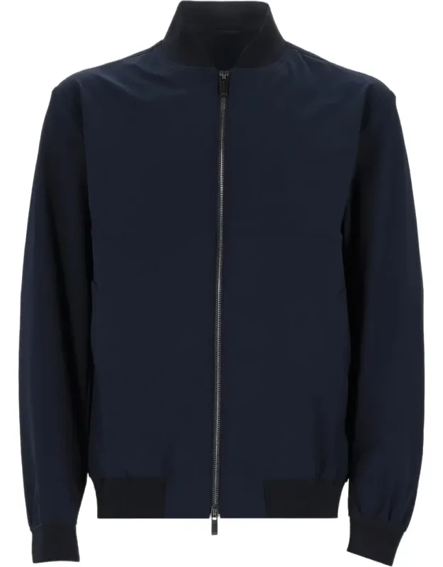 Minimalistic Bomber Jacket With Ribbed Details