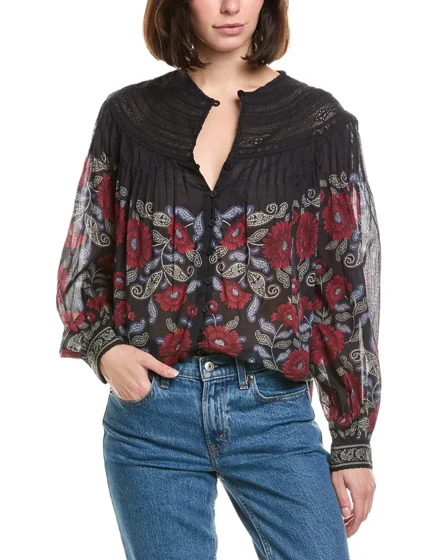 Blouse In Valentina Black, 100% Cotton